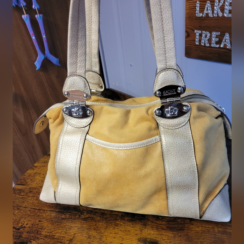 Kathy Van Zeeland shoulder Bag silver tone hardware-yellow - Picture 6 of 16